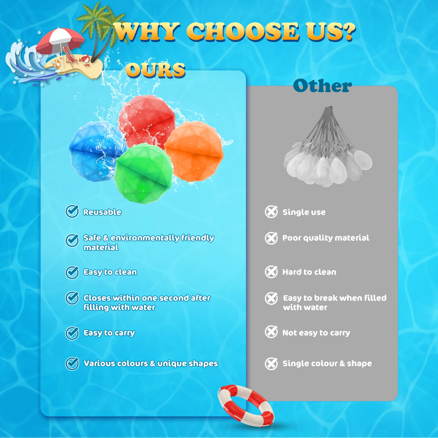  Reusable Water Balloons for Kids 24 PCS Quick Fill Silicone  Water Bombs Games Splash Balls with Mesh Bag Pool Beach Backyard Water Toys  for Boys Girls Outdoor Toys Activities Summer Toys