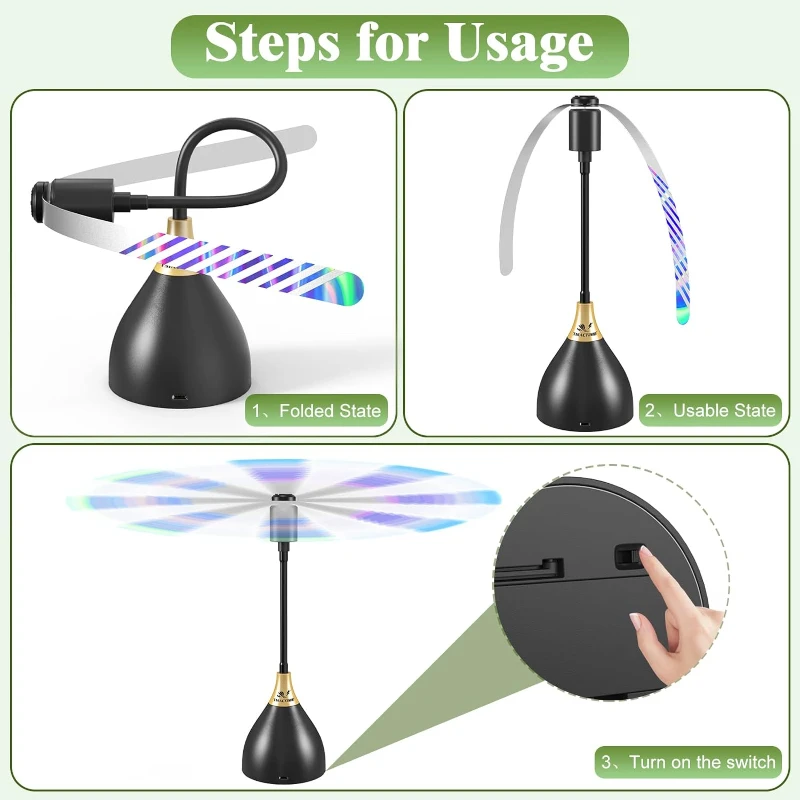fly fan Outdoor Kitchen Fly Repellent Fan Fly Destroyer Food Protector Keep Flies Bugs Away From Food Household Pest Repellent Table Fan