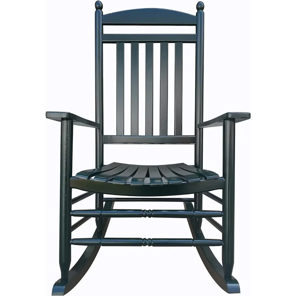 

Dark Green Wood Porch Rocker/Outdoor Rocking Chair -Easy to Assemble-Comfortable Size-Outdoor or Indoor Use