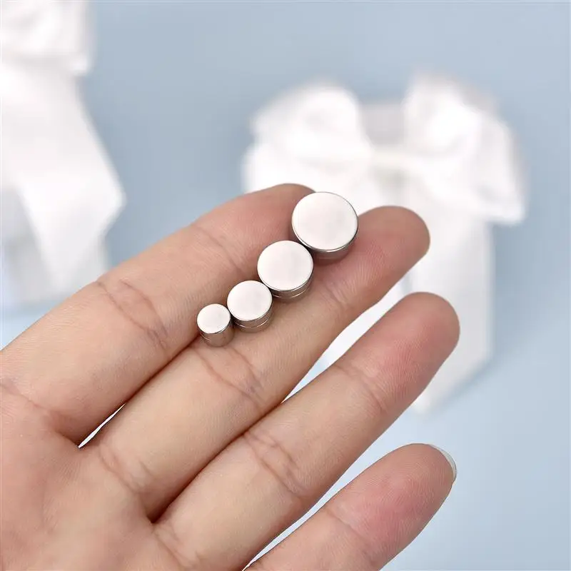Ear Clip Earrings 2pcs Trendy Round Non Piercing Strong Magnet Magnetic Punk Men Women Ear Clip Earrings Non Piercing Earrings 6/8/10/12mm clip earrings ear clip ear accessories magnetic earrings