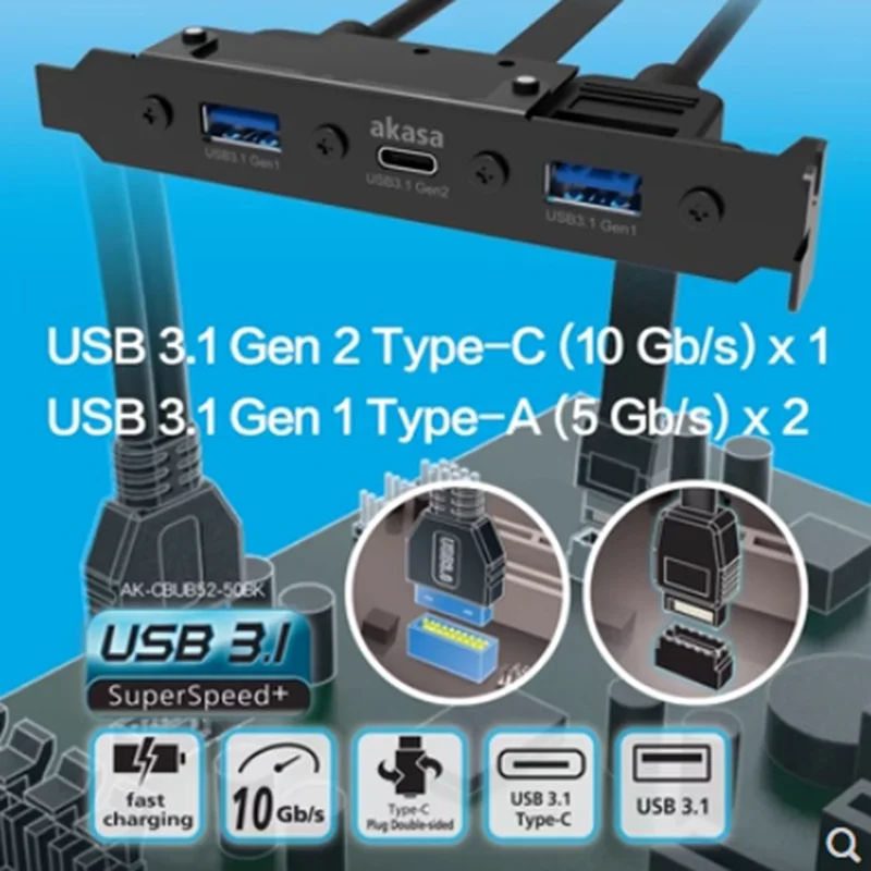 デスクトップ PC 用の高速 PCIe から 4 USB 3.2 TypeA および 4 TypeC 
