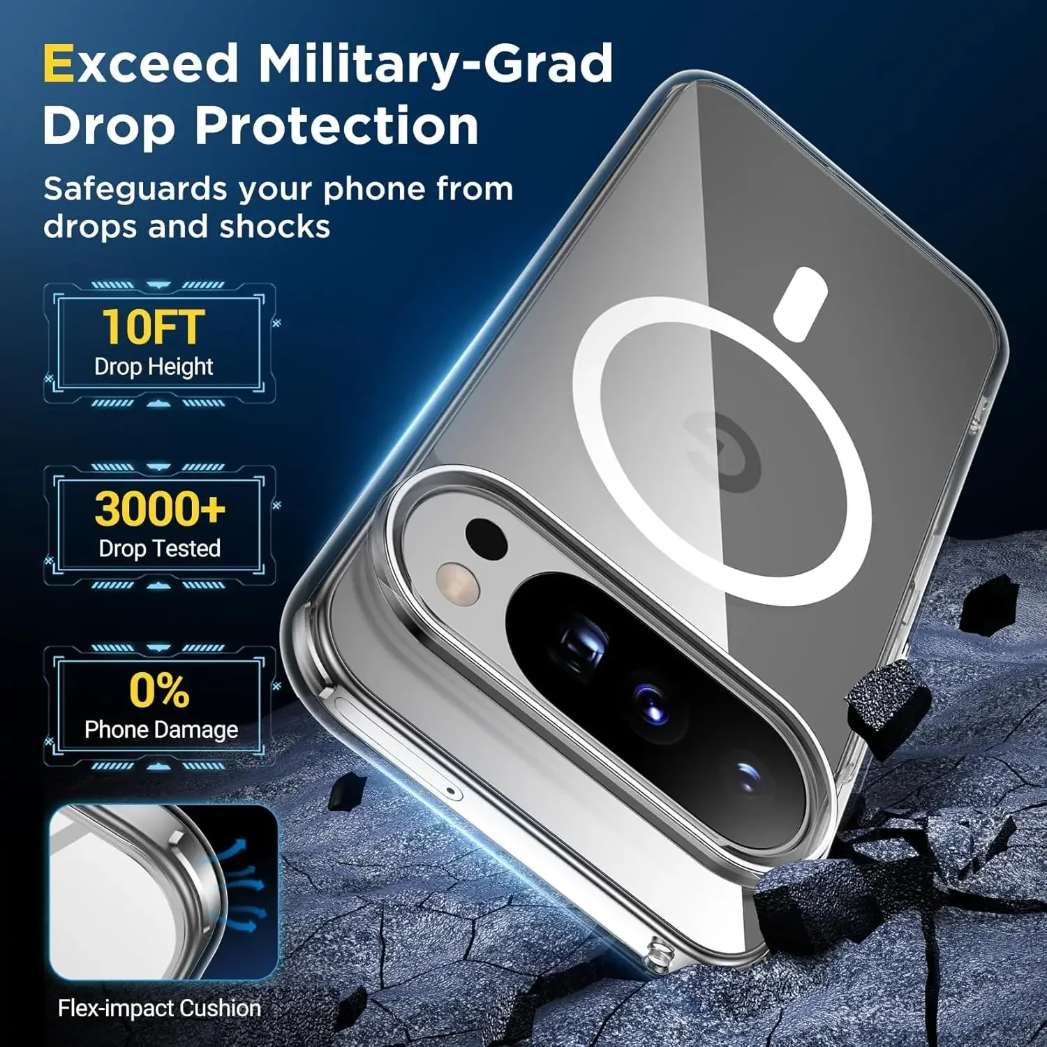 Strong Magnetic Case for Google Pixel 10 Pro XL Shockproof Protective Case for Pixel 10 Pro XL Wireless Charging Cover PC Shell