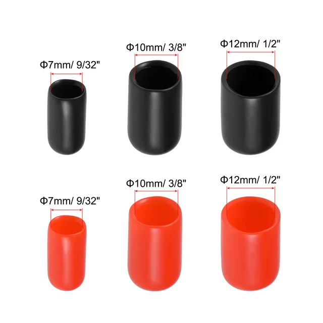 Uxcell 20pcs Clear Rubber End Caps – 5mm (3/16") ID Vinyl Tube Bolt Protector Covers For Screws, Pipes & Furniture