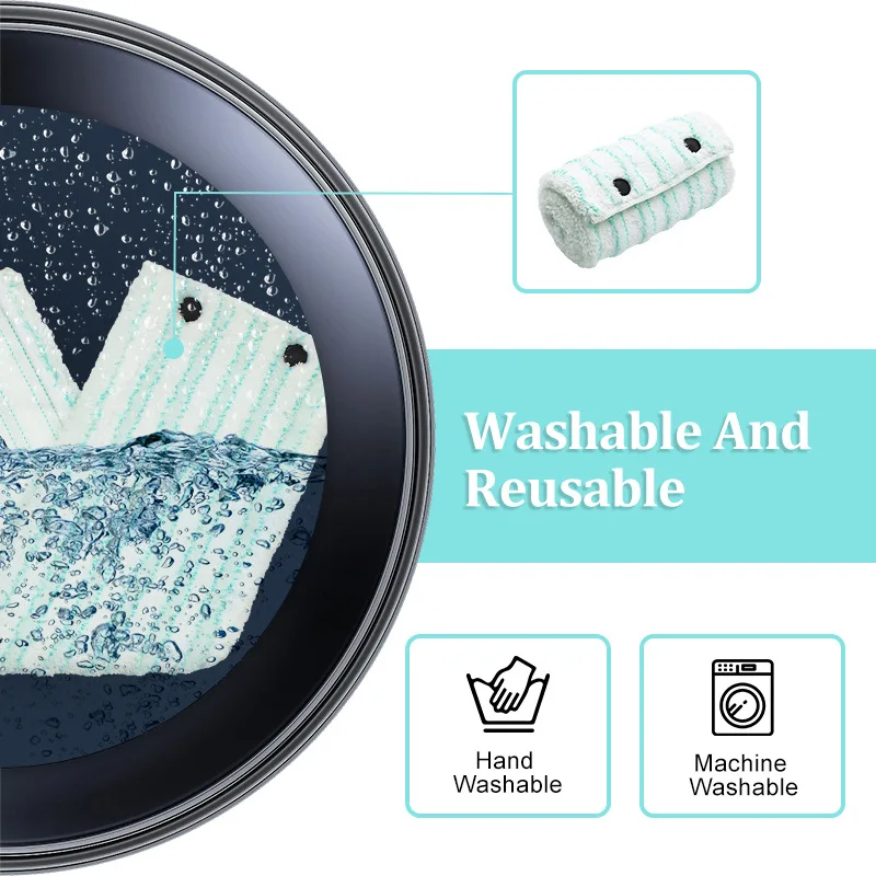 2pcs Mop Flat Pads for Leifheit Clean Twist XL MicroDuo Dry and Wet Cleaning 48.5x15cm, microfiber mop pad