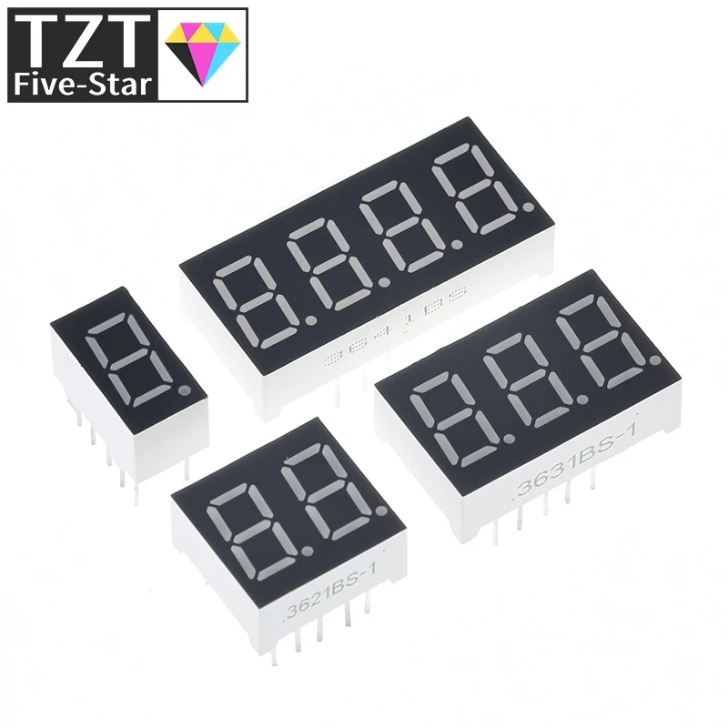 1/3PCS 0,36 Zoll LED-Anzeige 7 Segment 1 Bit/2 Bit/3 Bit/4 Bit Ziffernröhre Rot Gemeinsame Kathode/Anode Digital 0,36 Zoll LED