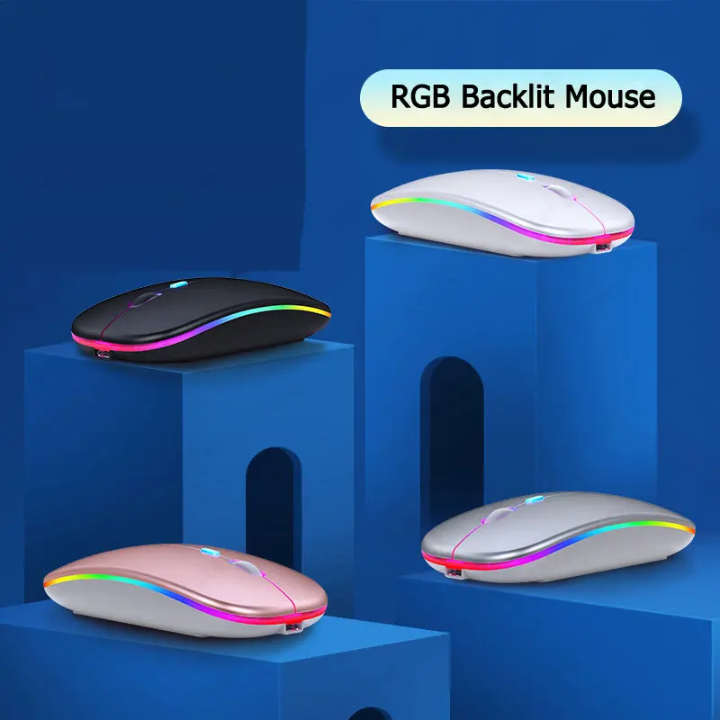 Mouse Wireless Retroilluminato Mouse Compatibile Bluetooth Ricaricabile Rgb Per Ipad 10 Android Ios Tablet Pc Windows Laptop Raton