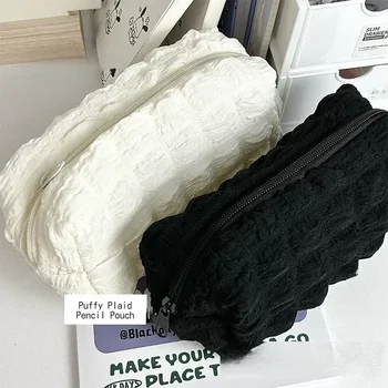 1PC Borsa per cosmetici Custodia per trucco Astuccio per matite in tinta unita Borsa per cuscino creativa Materiale scolastico Scatola di cancelleria Organizzatore cosmetico