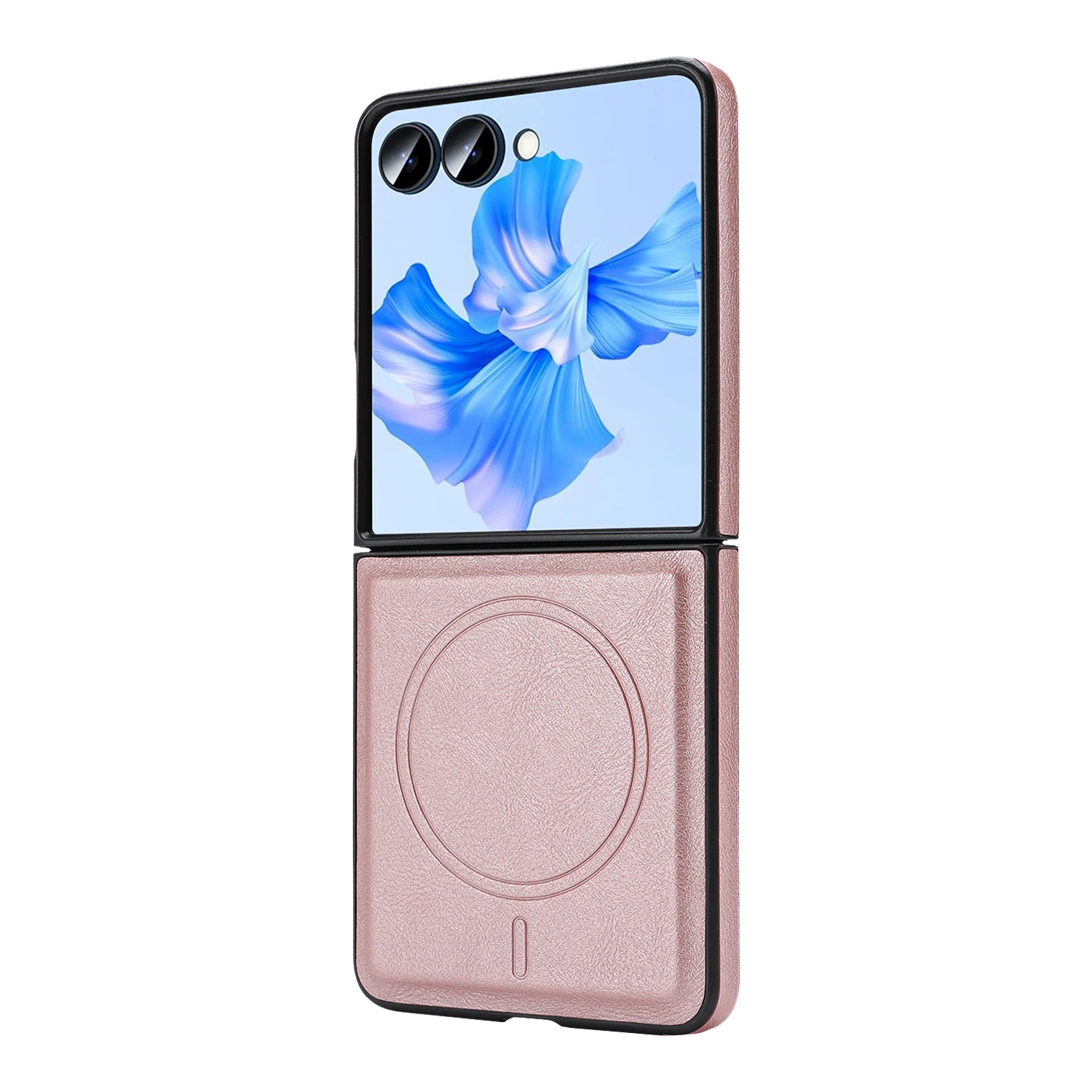 Luxury Magnetic PU Leather Phone Case with Wireless Charging Cover