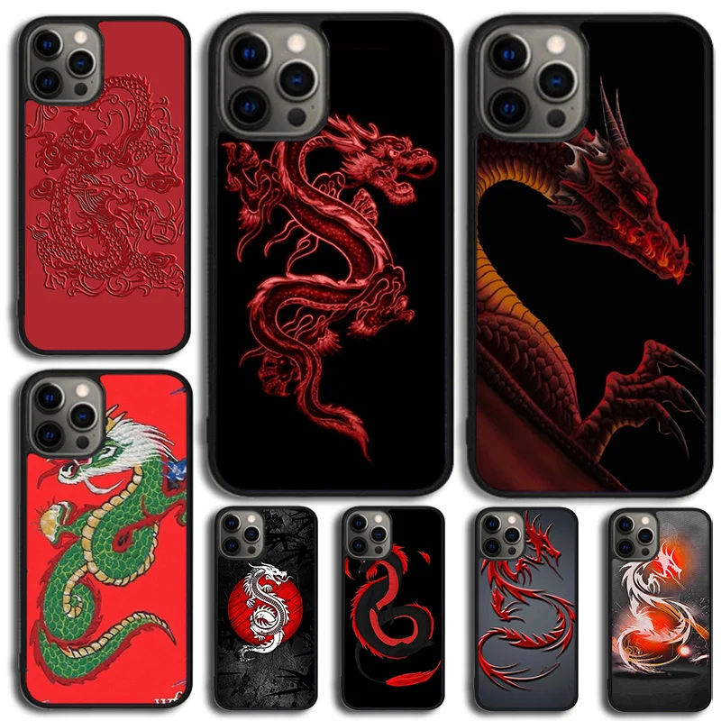 Custodia Per Telefono Red Dragon Per Iphone 15 14 Se 2020 Xr Xs 11 12 13 Mini Pro Max 6 7 8 Plus Coque