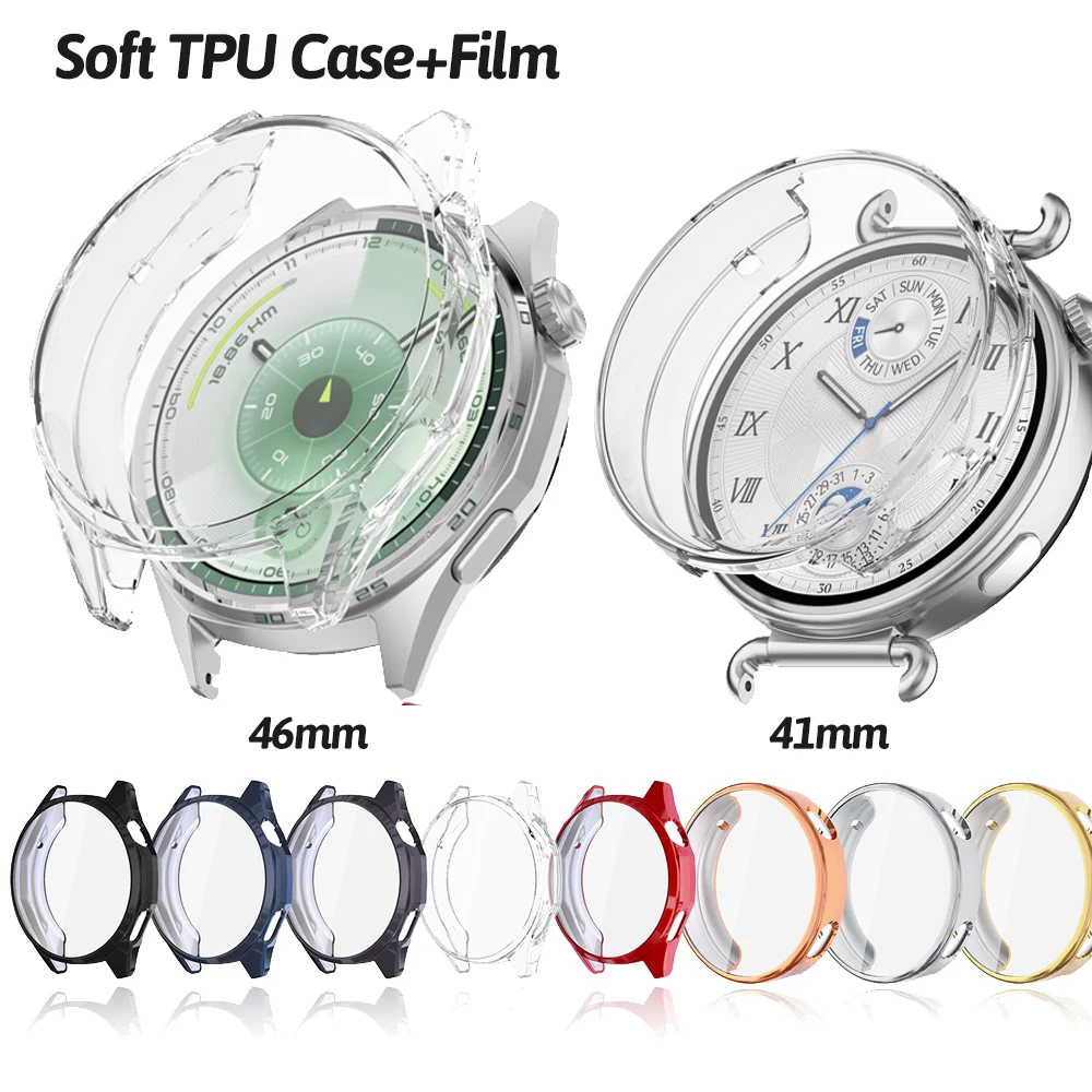 Soft TPU Protective Case with Anti-Scratch Screen Protector for Smartwatch Accessories