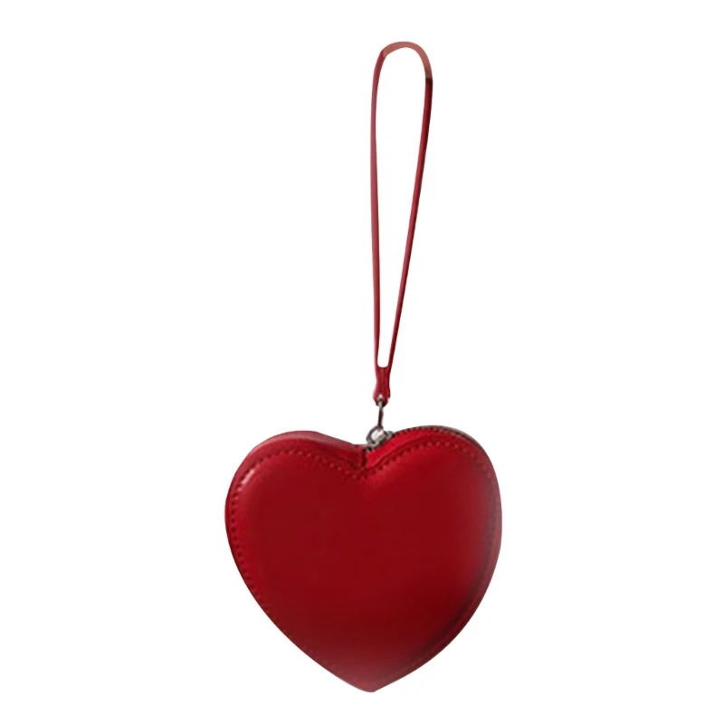 

X4FF Versatile Heart Shaped Coin Purse Pocket with Wrist Strap for Travel Essentials Compact and Lightweight Money Bag