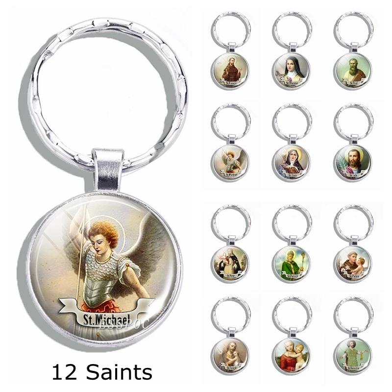Church souvenir St Michael keychain St Anthony Pendant St Joseph Jewelry Saint Religious Christianity Catholicism gift
