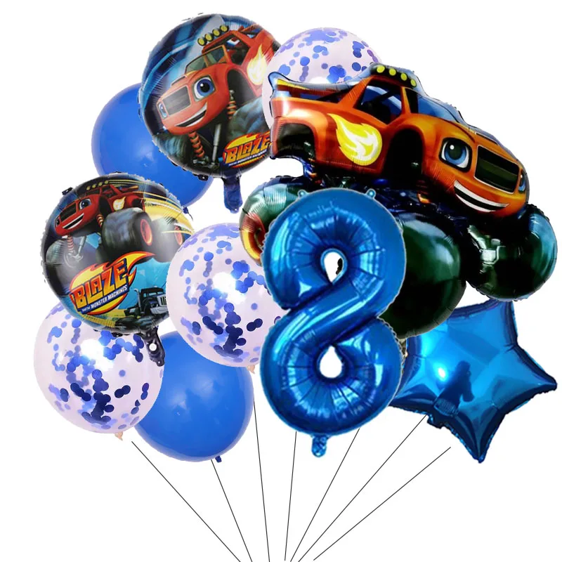Birthday Party Decoration Supplies Blaze Monster Balloons Cartoon Car Boy Happy Birthday Baby Shower