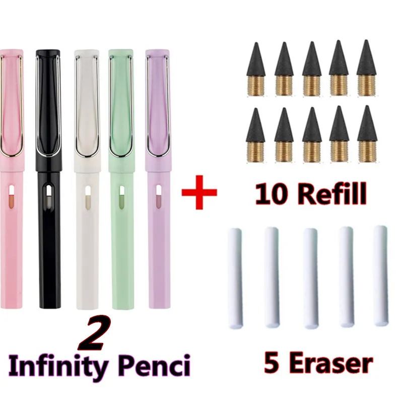 Children's Infinity Pencil Cheap School Supplies Cute Korean Stationery Free Shipping Item HB 0.5mm Mechanical Eternal Pencil