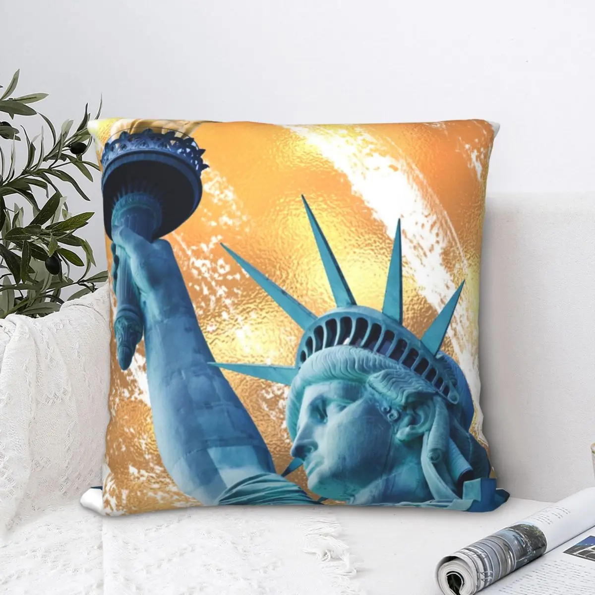 

Liberty Square Pillowcase Polyester Pillow Cover Velvet Cushion Decor Comfort Throw Pillow For Home Bedroom