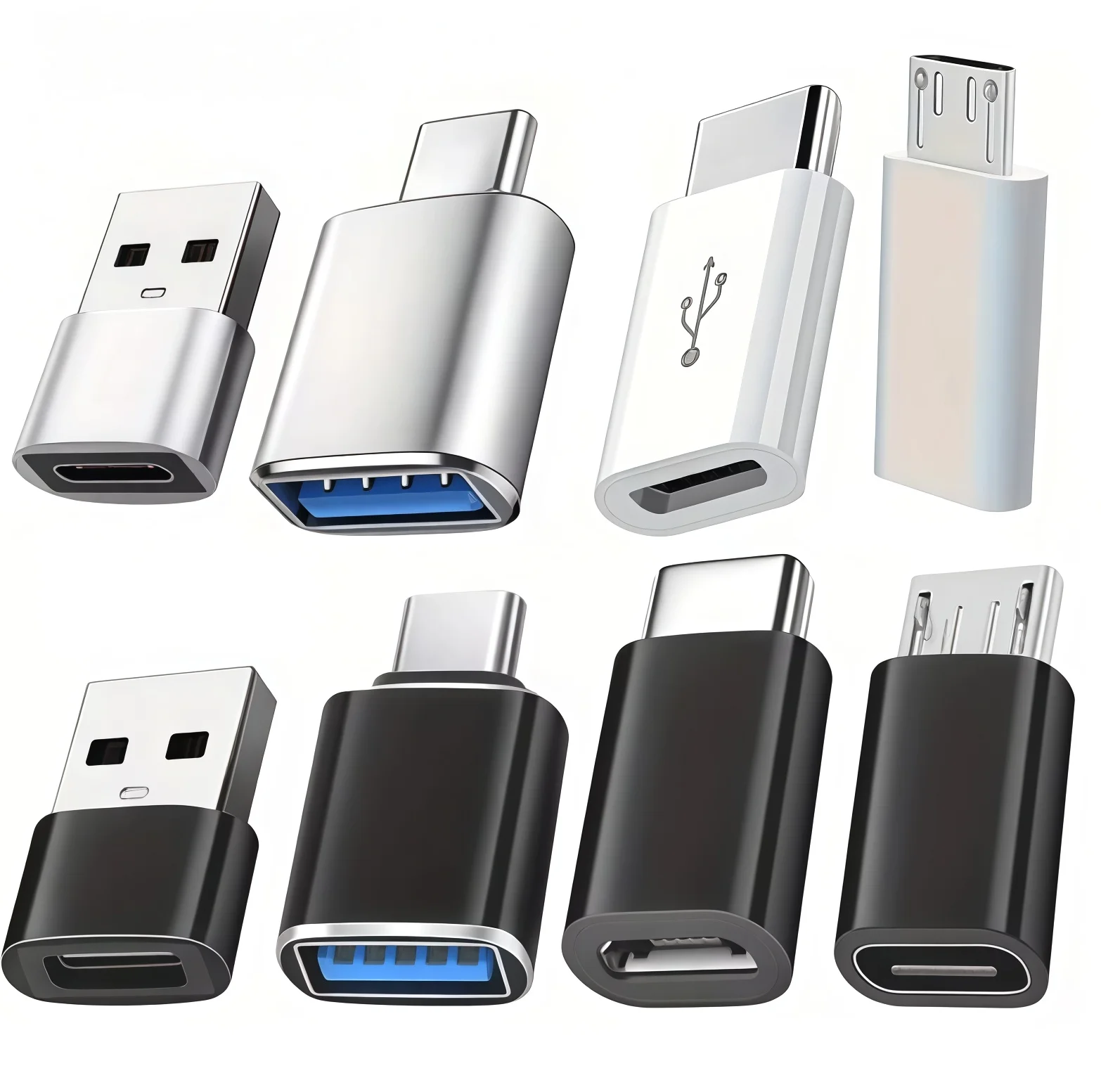 8PCS USB to USB C Adapter Female to USB 3.0, Type C Female to USB Male Converter