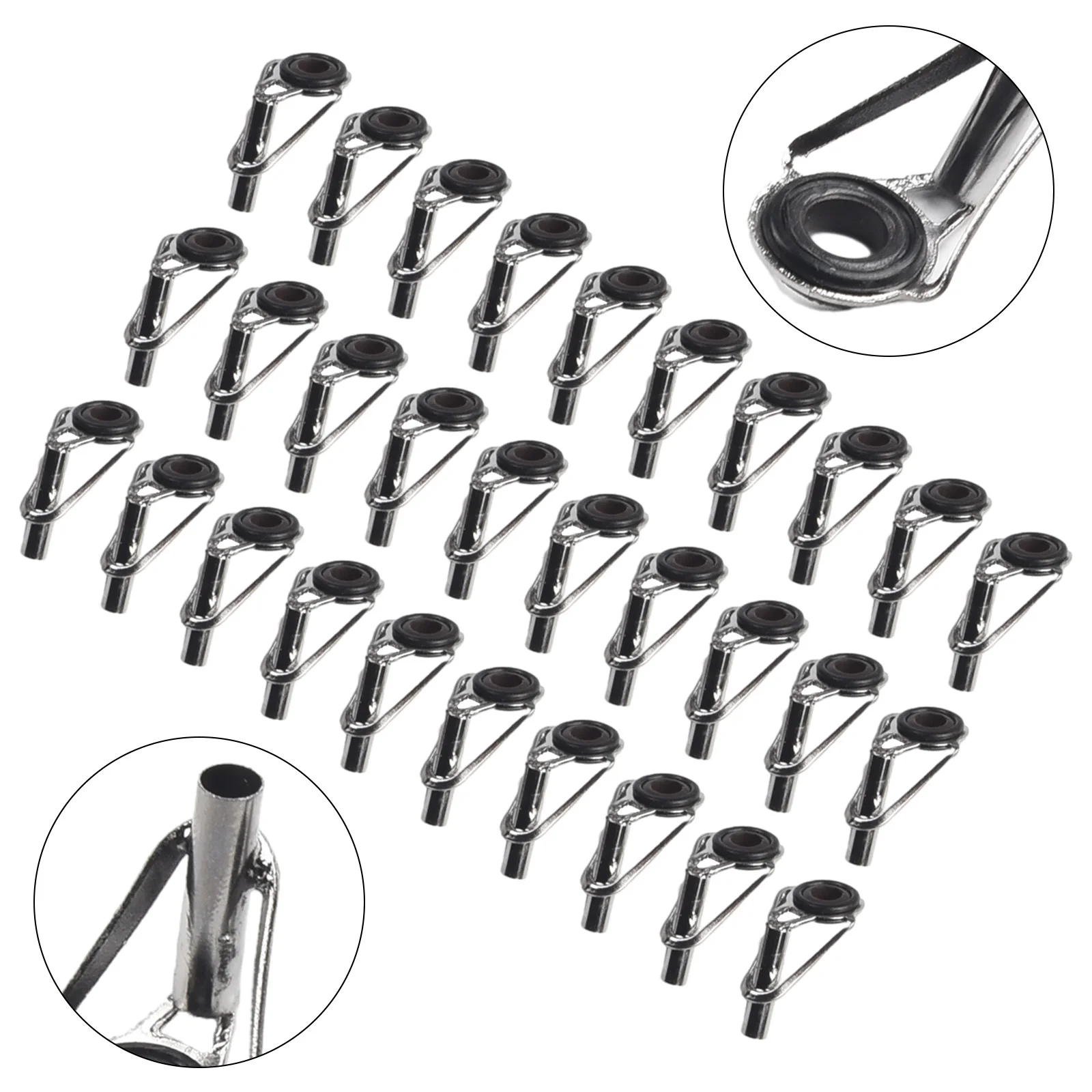 

Part Tool Fishing Rod Guide Rings Iron 30pcs Set 6 Kinds of Diameter Smooth Saltwater High Quality Accessories