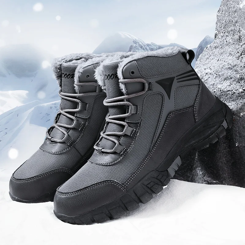 

Winter boots Men Plush Snow Boots cotton Warm Outdoor Boots Man Fashion Casual Shoes Leisure Hiking Footwear Basic Boots men