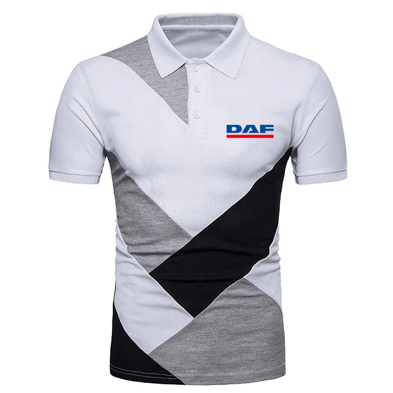 

DAF TRUCKS COMPANY TRUCKER Printing Fashion 2023 New Man's Summer Splicing Polo Shirt High Quality Slim Fit Short Sleeve Tops