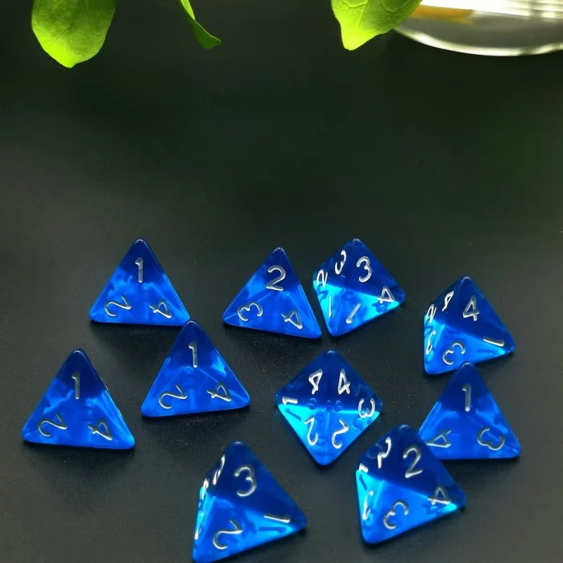 Acrylic Dice Set Polyhedral 4 Faces Dice Faces And Gestures Board game Transparent For DND Or COC Game 10Pcs /Set