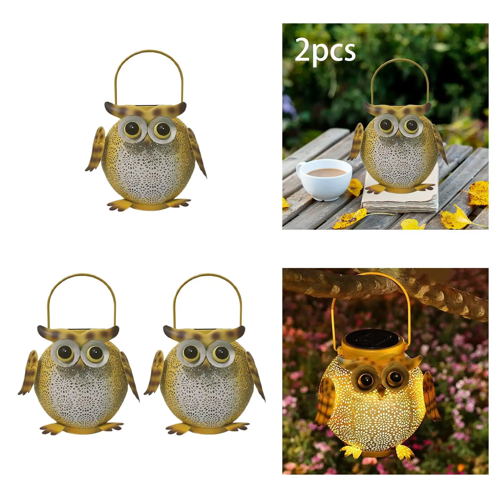 Hanging Solar Lantern Owl Garden Decoration Owl Lantern Lovely Solar Lamp Outdoor Lantern for Lawn Balcony Outdoor Garden Patio