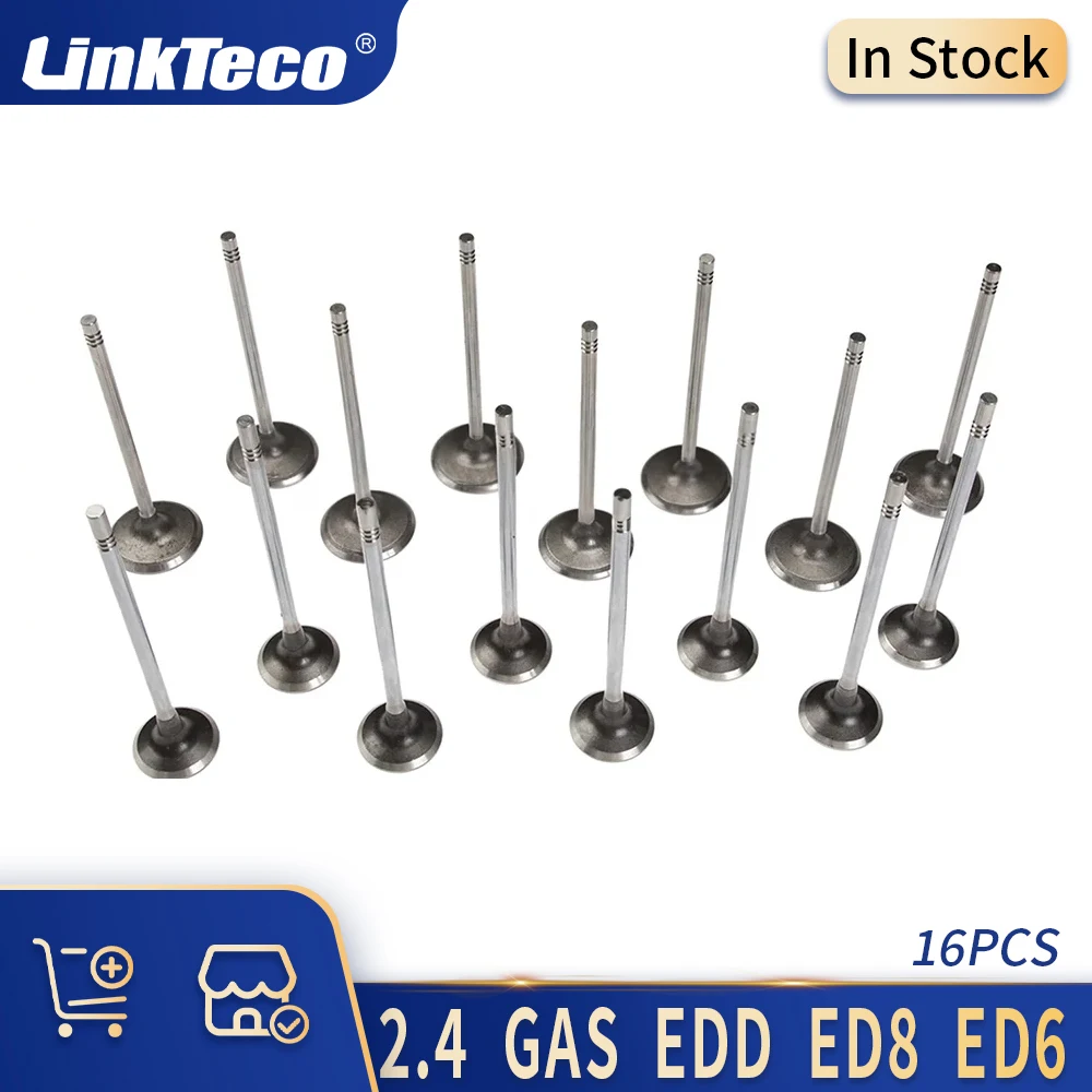 16pcs Engine Parts Intake Exhaust Valve Kit 2.4 L Gas L4 ED6 ED8 EDD 12-23 For CHRYSLER DODGE FIAT JEEP CHEROKEE RAM 2.4L SOHC