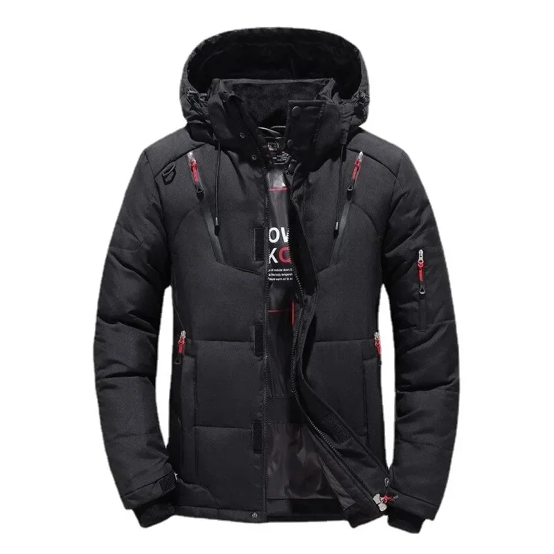 Jacket Men White Duck Winter Coat Windproof Warm Parkas Travel Camping Overcoat New in Thicken Solid Color Hooded Clothing 5XL