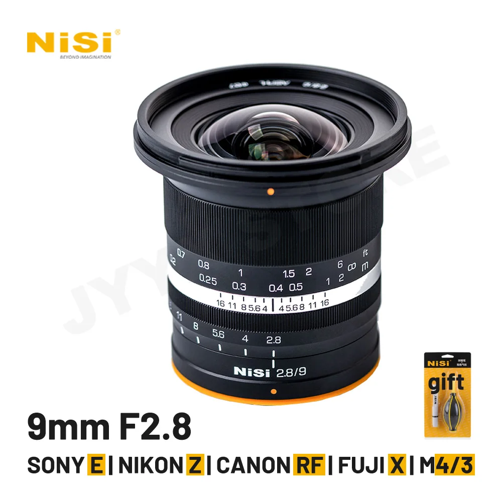 Nisi 9Mm F2.8 Obiettivo Starburst Grandangolare Aps-C Mf Prime Lens Per Fotocamere Nikon Z Fuji X Sony E Canon Eos R Rf M4/3 Mount