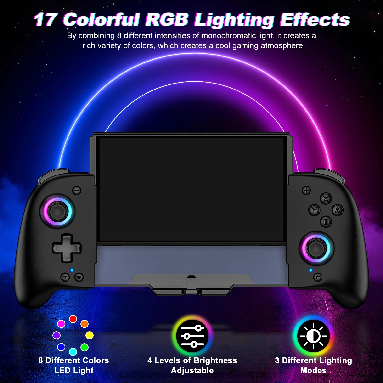 BEBONCOOL ٵ ġ  ġ Oled RGB Ʈѷ JC204, ī ̽ ų , 6  е, 1000mAh