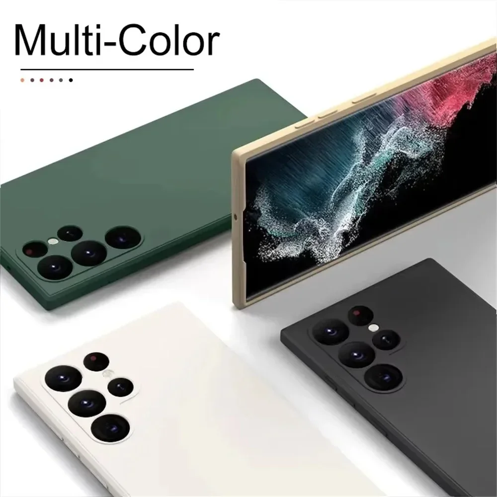Premium Fall Prevention Silicone Phone Case with Liquid Straight Edge Design