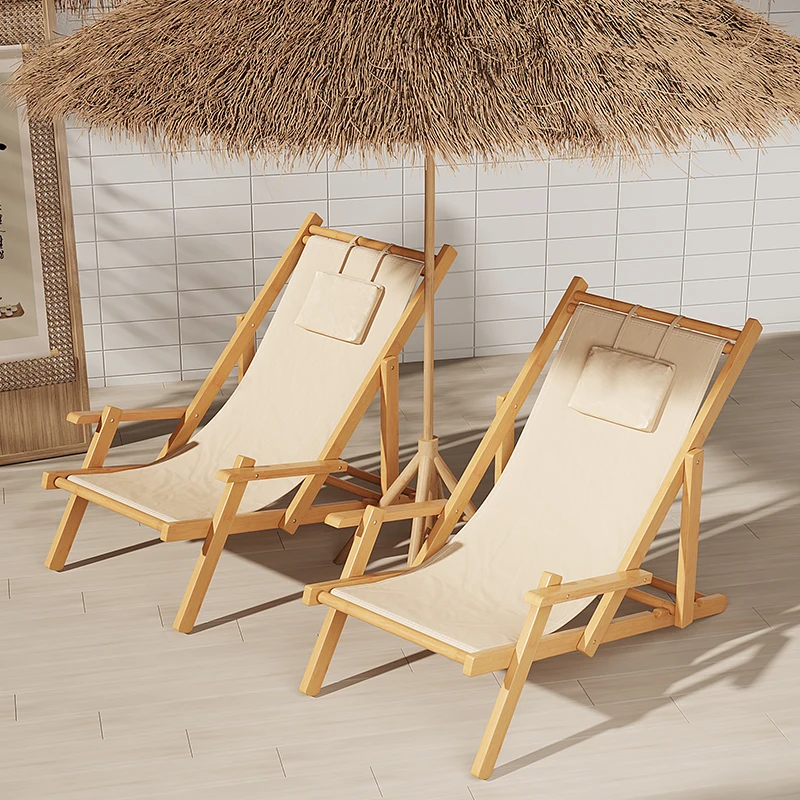 

Recliner Sun Loungers Beach Chairs Folding Balcony Home Lazy Beach Chairs Rest Office Silla De Playa Outdoor Furniture QF50OC