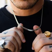 Collier chaîne serpent Hip Hop pour hommes, nouvelle mode, en acier inoxydable, couleur argent, accessoires de bijoux, cadeau de fête 4