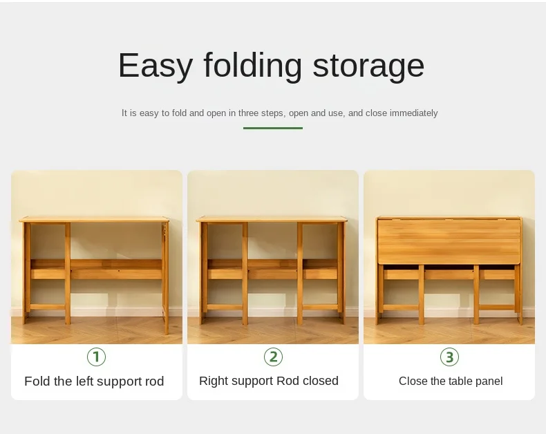 Description Picture 3 of itemFolding Desk Computer Table Desk Student Household Small Desktop Solid Wood Bedroom Bedside Writing Workbench