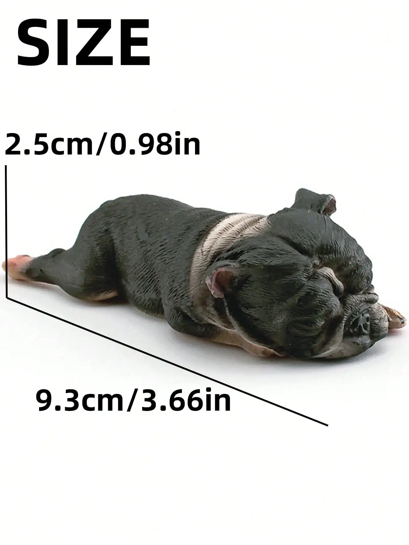 Sleepy French Bulldog Simulation Figurine - Desktop Ornament Collectible and Unique Birthday Gift