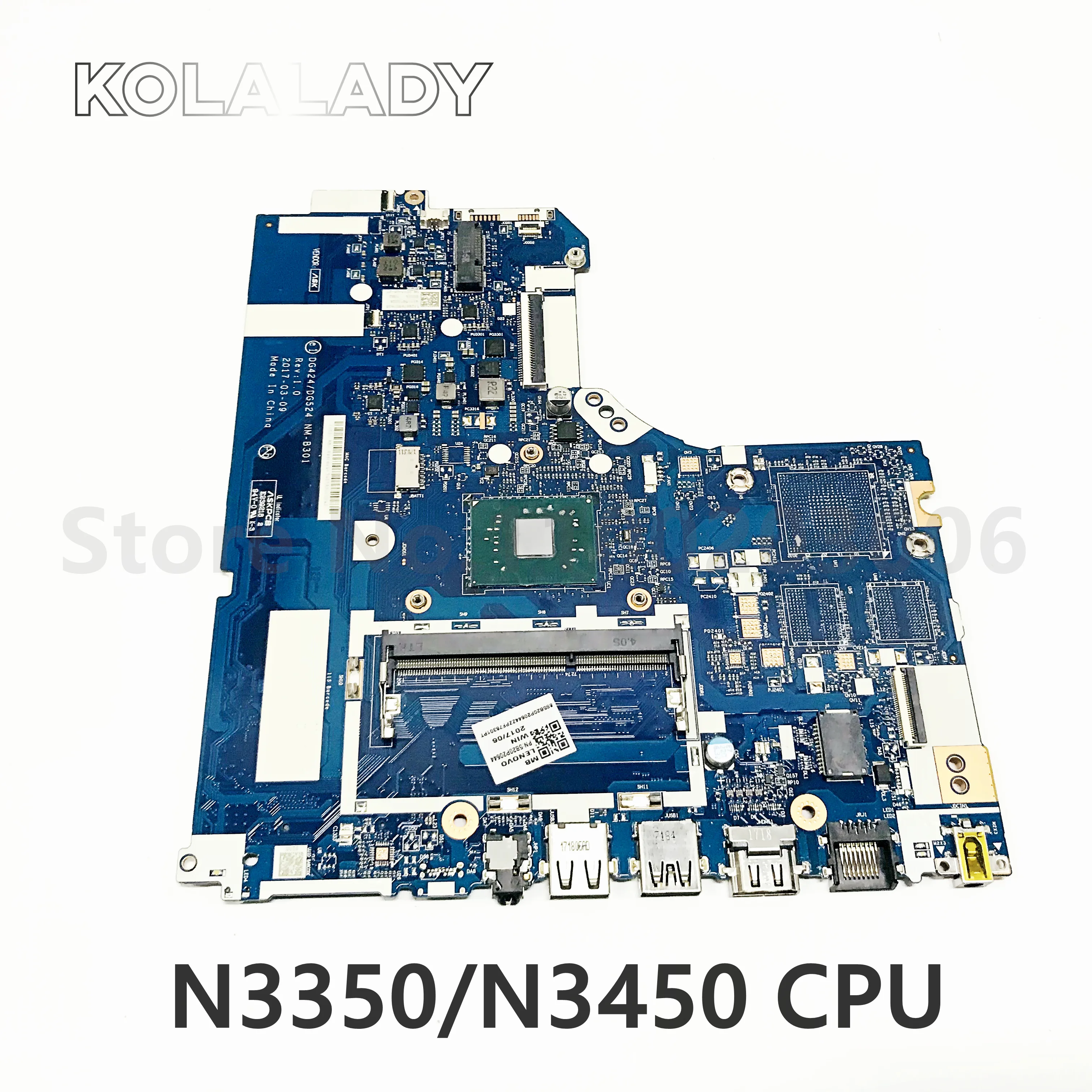 

For Lenovo ideaPad 320-15IAP Laptop Motherboard DG424 DG524 NM-B301 Mainboard With N3350/N3450 CPU 5B20P20644 100% Fully Tested