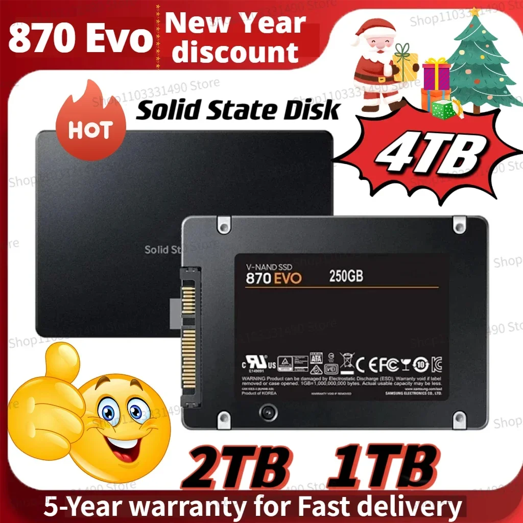 

Original SSD 870 Evo 1TB 2TB 4TB 2.5'' SATA 500GB Internal Solid State Drive High Speed Storage Disk For Laptop or Desktop PS5