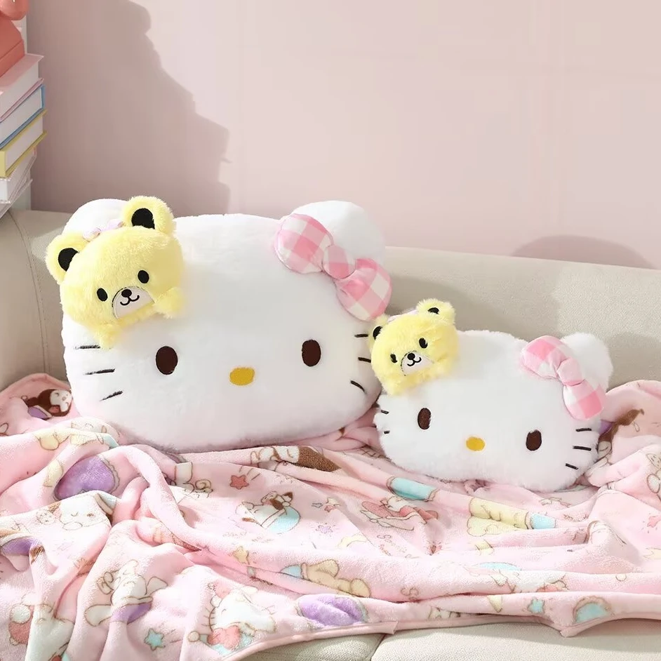 Sanrio Hello Kitty Headrest Seat Belt Cover Back Cushion Kawaii Japanese Style Car Accessories Cute Kitty Cat Pillow Blanket 2