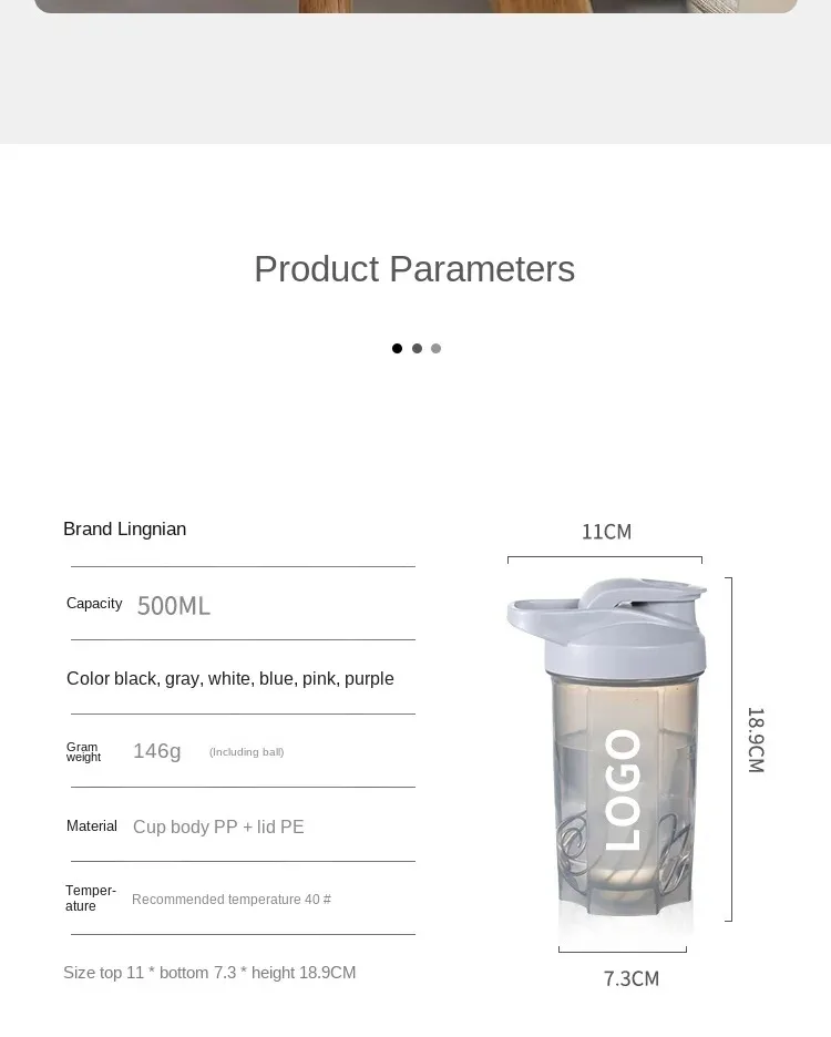 500Ml Portable Milk Shake Protein Powder Mixing Cup Fitness Drinking Bottle for Gym Shake Bottles LeakProof Sport Water Bottle