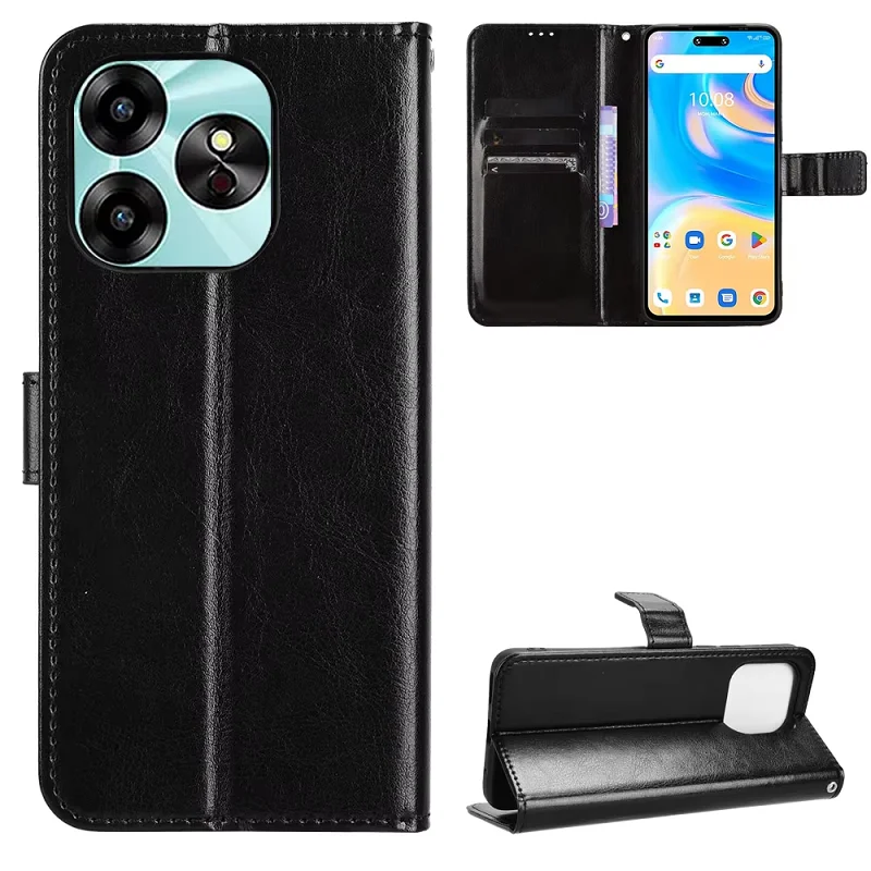 Leather Flip Book Stand Case with Card Protection