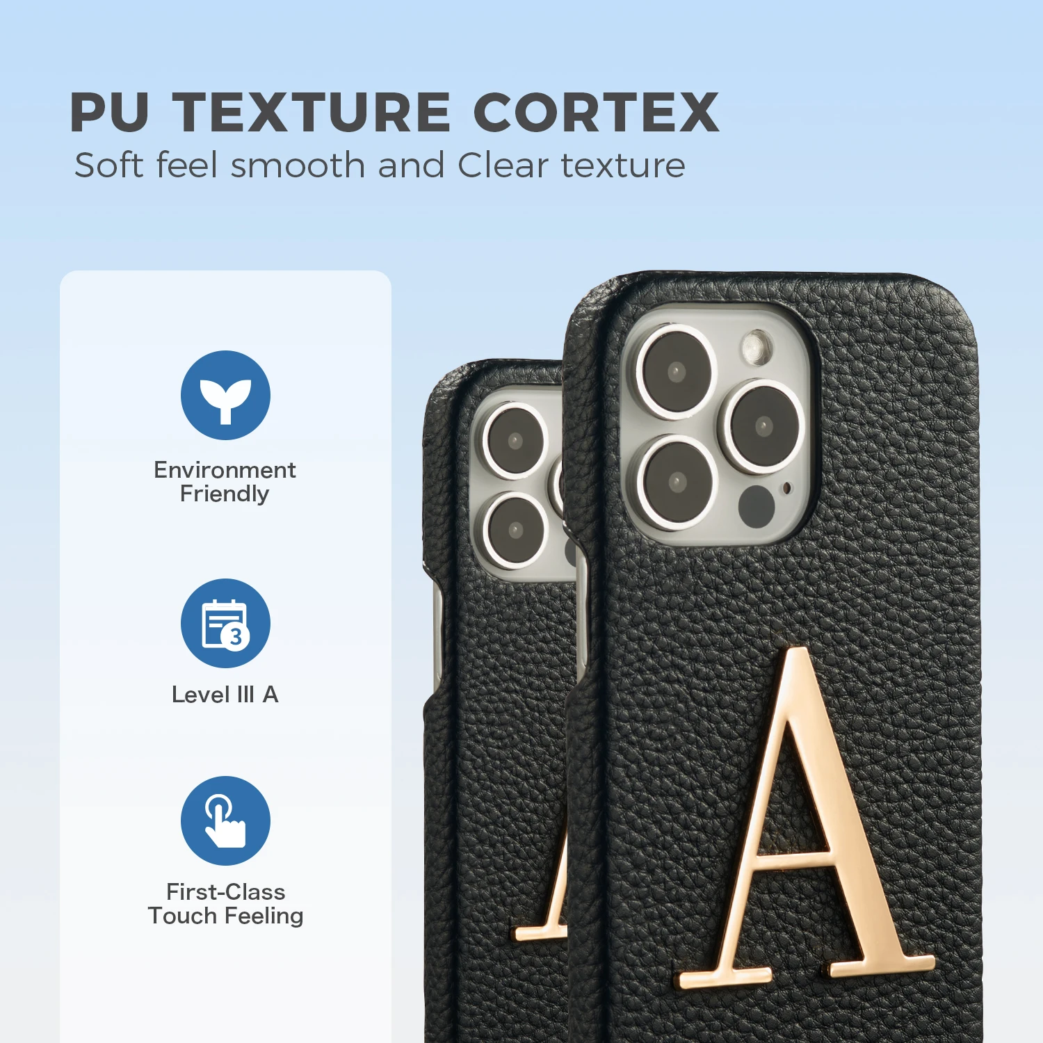 Tomocomo Leather Phone Case Initials Custom Letter For IPhone15 14 ProMax 14Plus 14 13Promax 12 11 XR Personalise Cover Funda