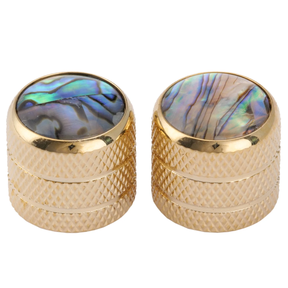 Musiclily Pro Dimensioni Metriche Push-On Abalone Top Dome Manopole Per Import Fender Tele Telecaster O Precision Bass, Gold (Set Di 2)