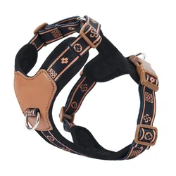 Durable Reflective Dog Harness with Adjustable Breathable Design - S (Black)