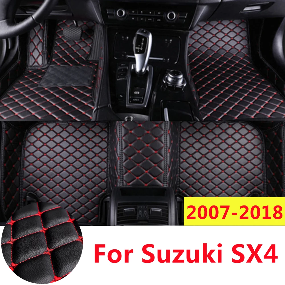 

SJ Full Set Custom Car Floor Mats Fit For Suzuki SX4 2018 2017 2016 2015 2014-2007 Front & Rear Floor Liner Styling Auto Parts