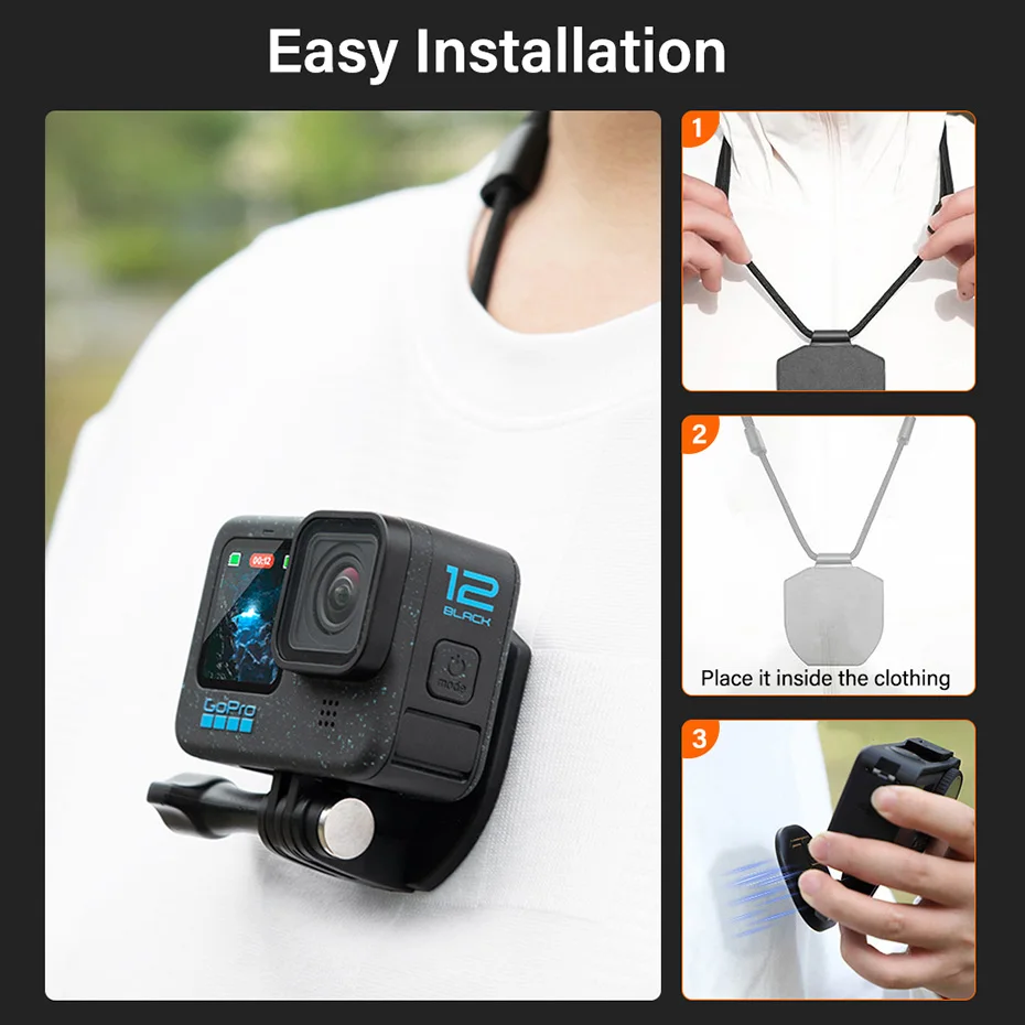 Quick release neck strap holder detail