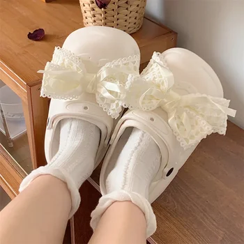 크록스 디자이너 레드 활 패션 빈티지 신발 장식, 우아한 올매치 품질 클로그 청바지 완제품, 귀여운 매력