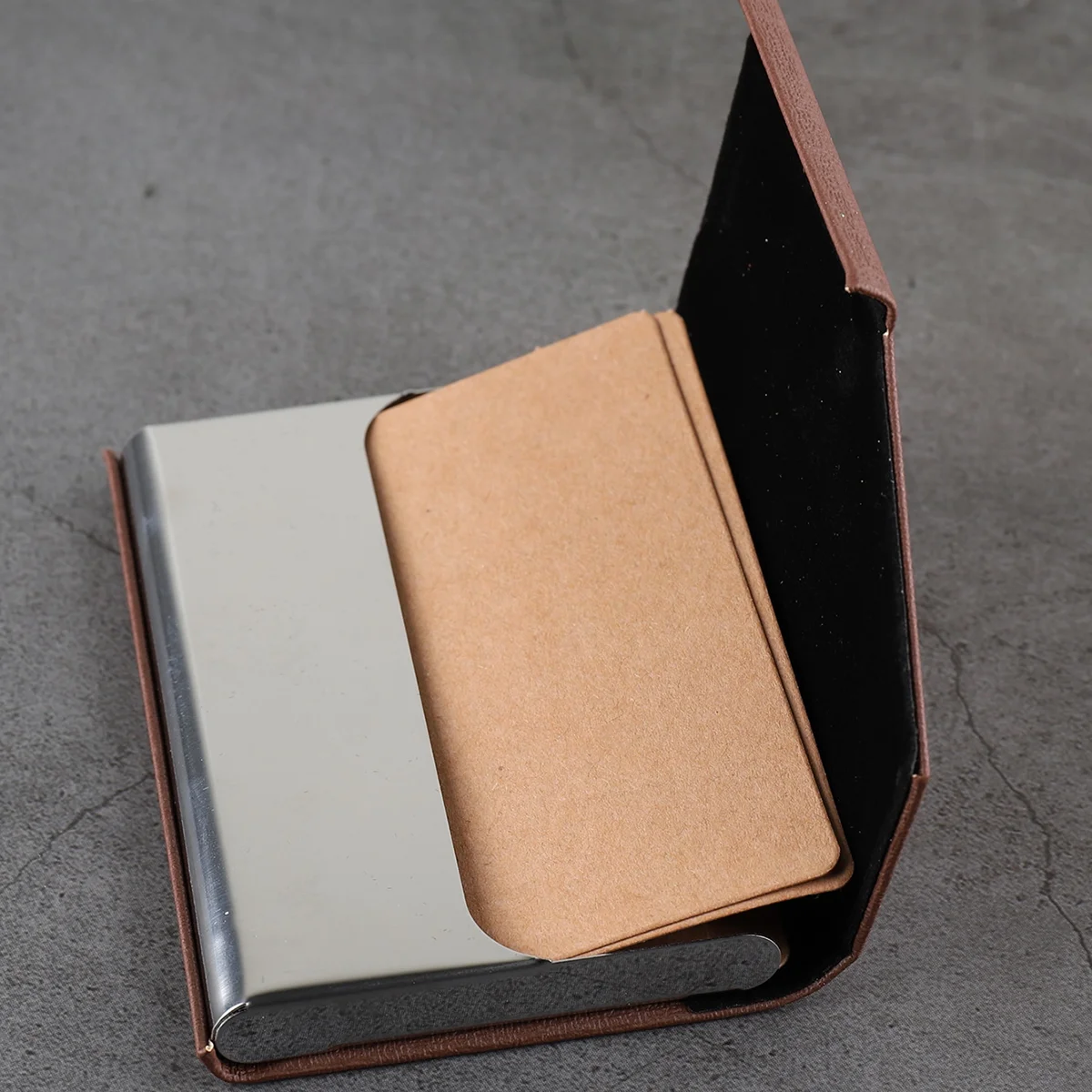 Luxury PU Leather Card Holder Wallet with Metal Finish