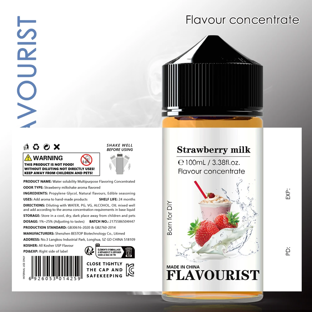 FLAVOURIST Strawberry milkshakes aroma flavoring concentrate water solubility Strawberry shake flavored strawberry flavoring