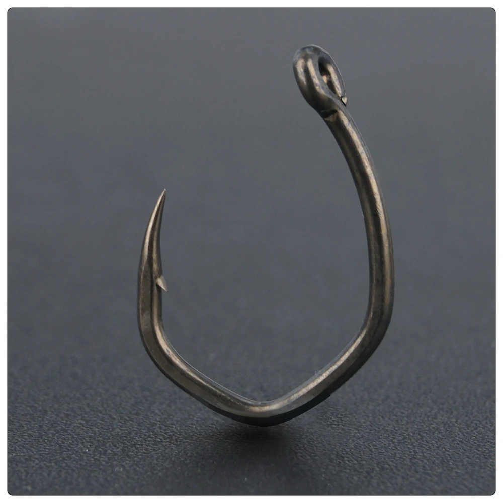 Hirisi 15 stücke PTFE Beschichtet Karpfen Angelhaken Mit Auge Micro Stacheldraht High Carbon Stahl Angelhaken Angeln Zubehör X923 – Detail 3