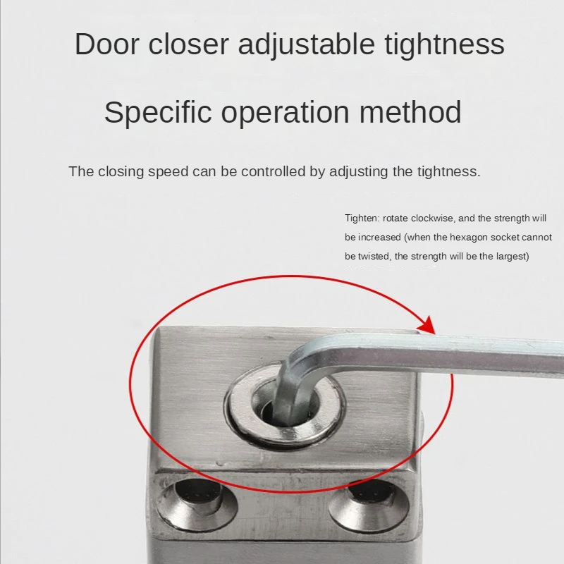 Door Closer Pulley Outdoor Iron Door Household Simple ering Closing Device Rebound Silent Closing Automatic Closer