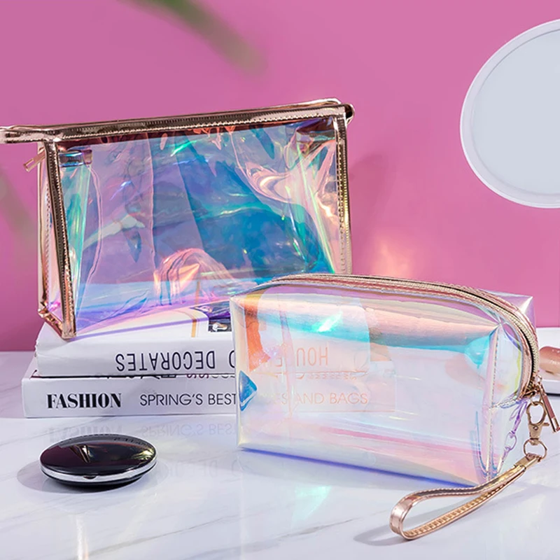 

Transparent PVC Cosmetic Bag Clear Makeup Bags Organizer waterproof Zipper Travel Bath Wash Make Up Case Toiletry Bags for Girls
